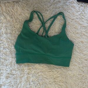 Lululemon Athletica Green Sports Bra with Strappy Racerback